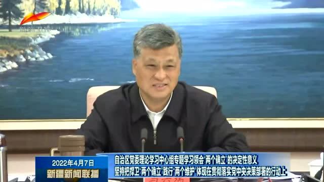 自治区党委理论学习中心组专题学习领会“两个确立”的决定性意义