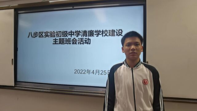 八步区实验初级中学清廉学校建设主题班会活动(1)