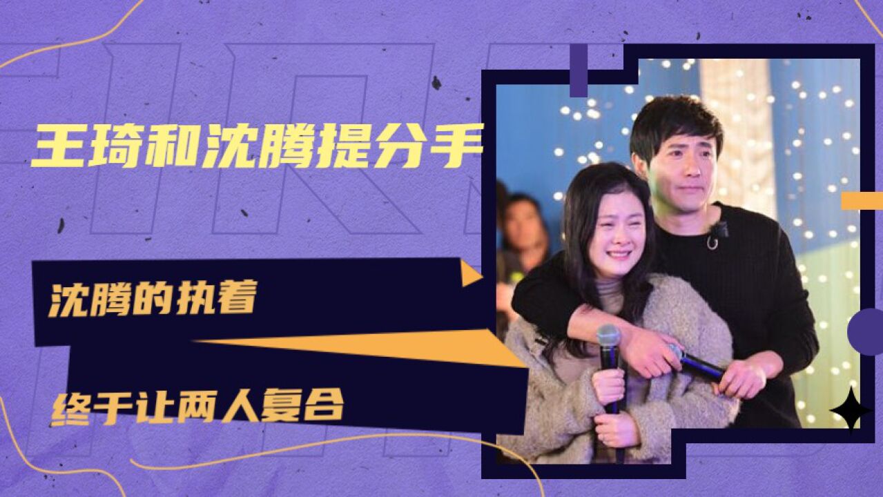 王琦和沈腾提分手,因为没有安全感.沈腾的执着,终于让两人复合