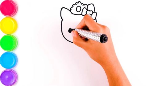 儿童绘画图：手工创作画出你想要的Kitty猫