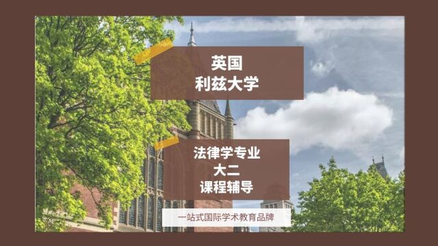 英国利兹大学法律学大二课程辅导|dissertation|essay|presentation