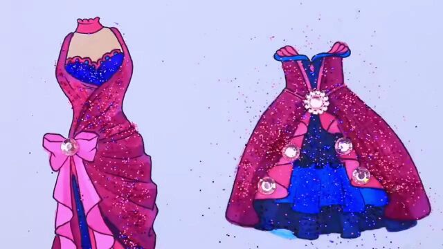 纸娃娃剪纸系列:母女装扮改造,最漂亮的裙子,服装赛大变身
