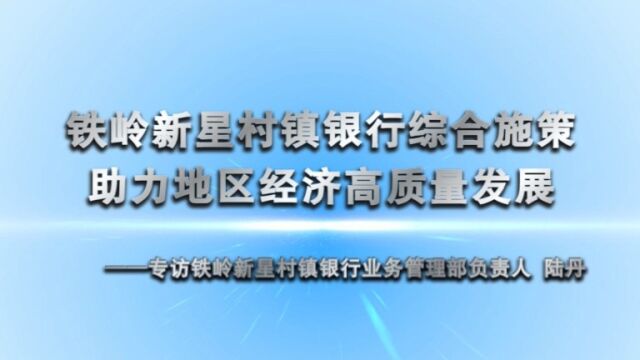 铁岭新星村镇银行综合施策 助力地区经济高质量发展