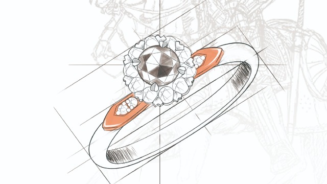 "铠甲"钻戒女戒