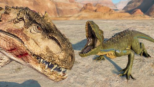 暴虐迅猛龙 vs 暴虐霸王龙 恐龙大战- 侏罗纪世界：进化2 电影级特效