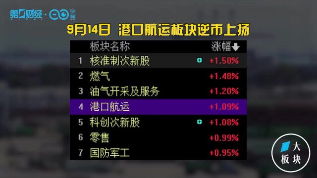 港口航运板块逆市上扬,需求疲弱下,机构仍看好这些股丨一大板块