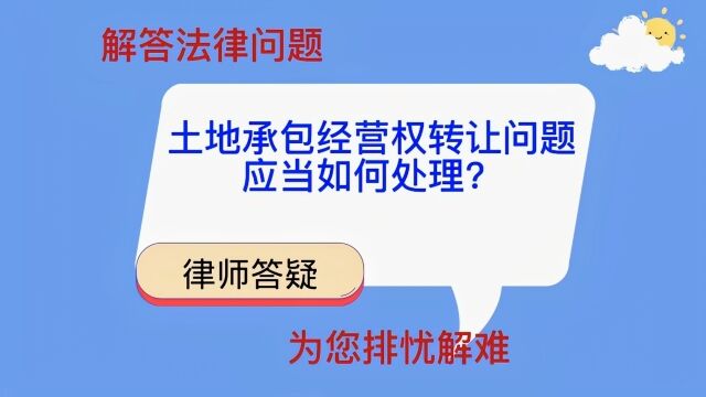 土地承包经营权转让问题应当如何处理?