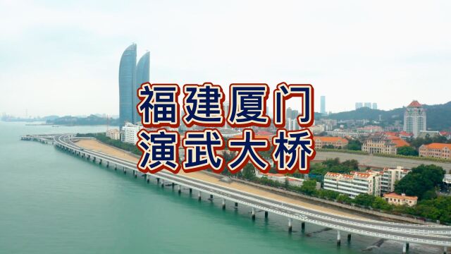 航拍厦门演武大桥,大桥于2000年7月动工建设,于2003年9月6日竣工通车