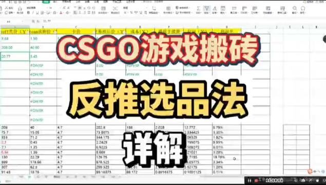 CSGO/Steam游戏搬砖如何选品?试试反推选品法 #CSGO游戏搬砖 #Steam游戏搬砖 #选品方法 #游戏搬砖教学