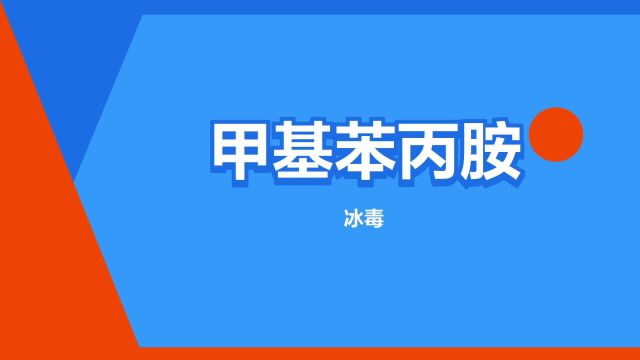 “甲基苯丙胺”是什么意思?