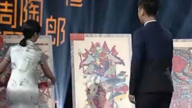 秦琼后人带来先祖门神画像,色彩斑斓,钱文忠很喜欢|百家姓