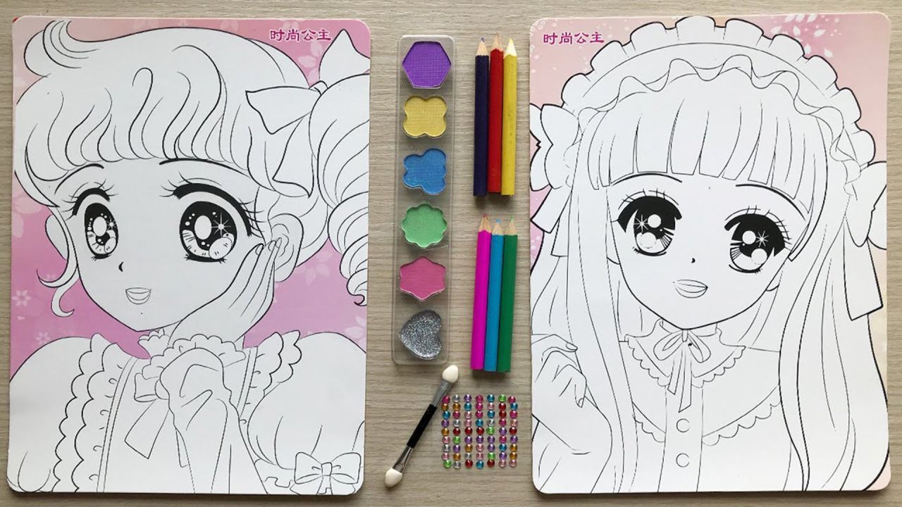 哇!好可爱的2位公主,来给她们涂上时尚的颜色吧!
