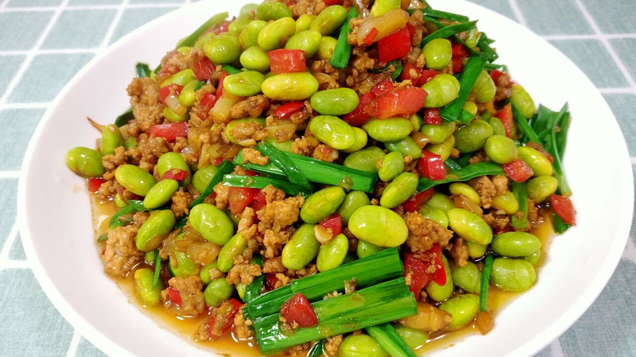 饭店的毛豆炒肉沫为啥这么好吃,大厨是这样做的,技术毫无保留