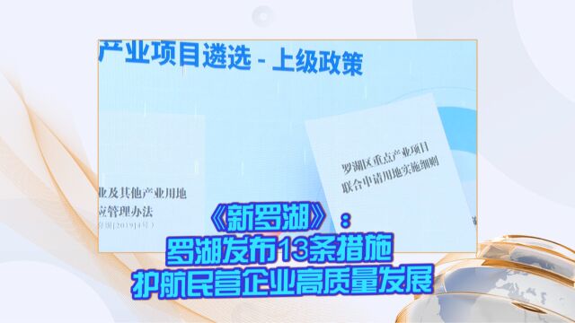 《新罗湖》:罗湖发布13条措施 护航民营企业高质量发展