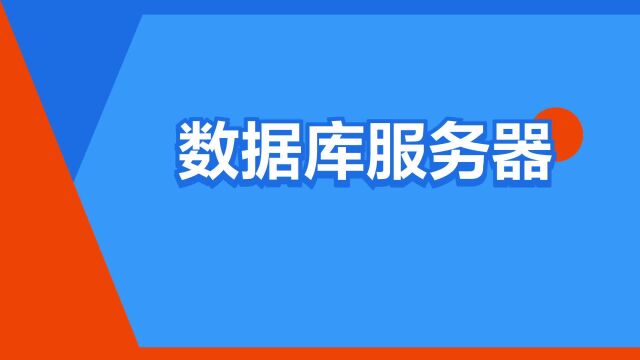 “数据库服务器”是什么意思?