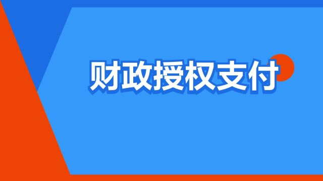 “财政授权支付”是什么意思?