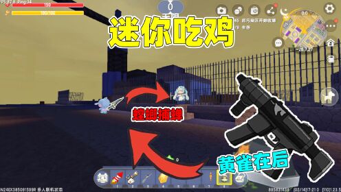 迷你世界：迷你吃鸡！小王子手持空投神器大菠萝，最后成功吃鸡_高清
