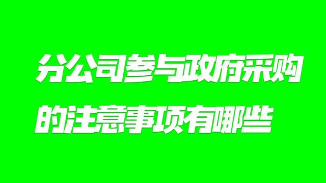 分公司参与政府采购的注意事项有哪些