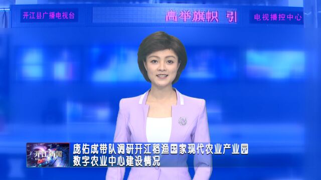 庞佑成带队调研开江稻渔国家现代农业产业园数字农业中心建设情况