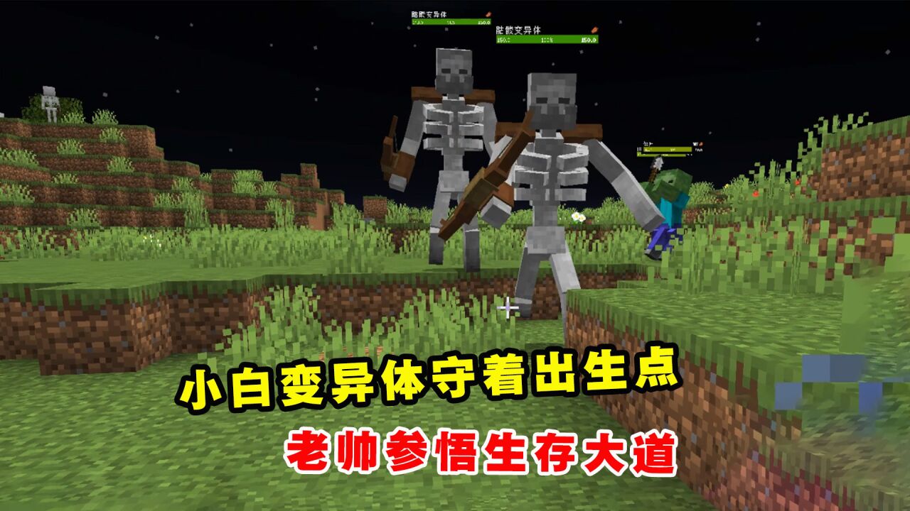 我的世界him传说57:小白变异体守着出生点,老帅参悟了生存大道