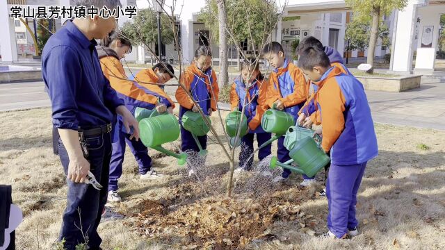 常山县芳村镇中心小学植树节活动