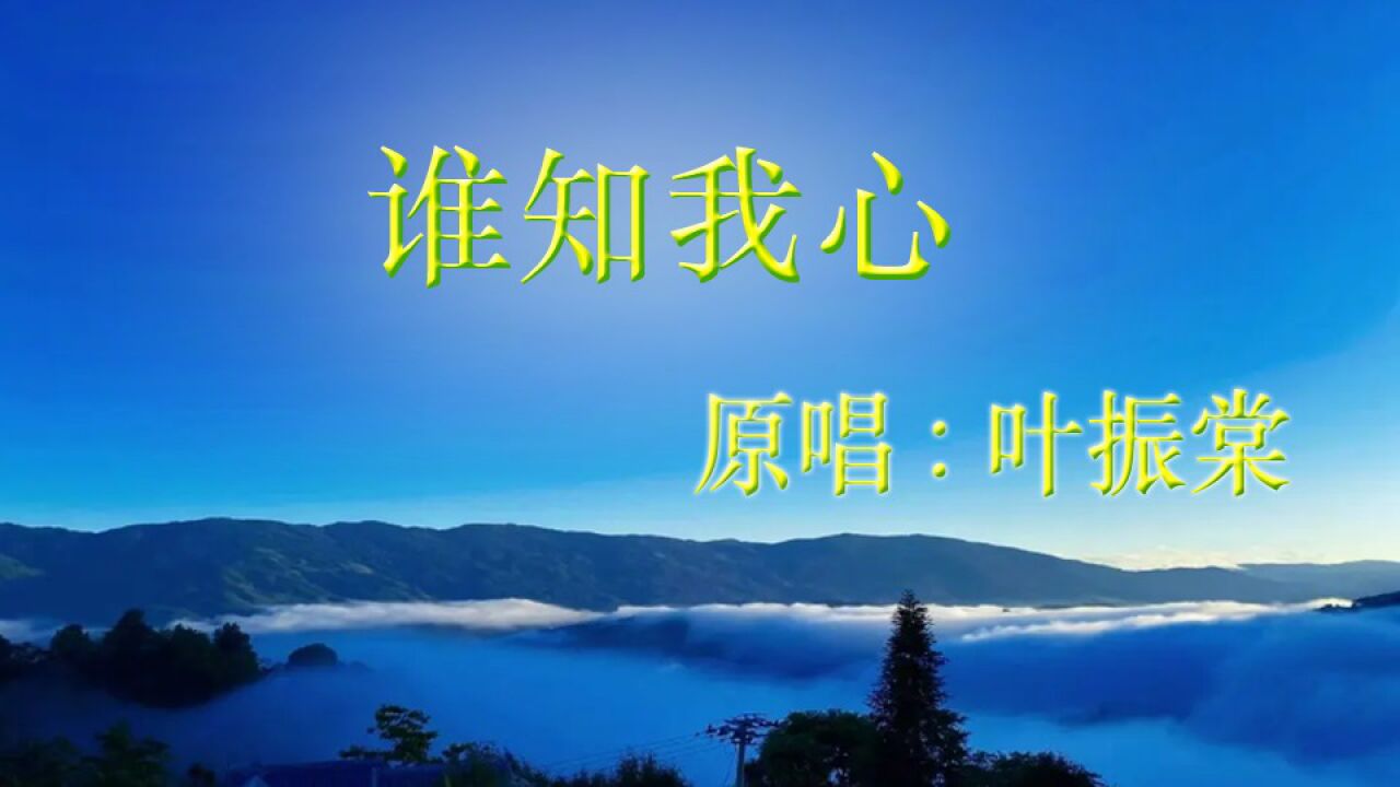 原唱:叶振棠《谁知我心》歌曲高亢,圆润,甜美,旋律优美,抒情