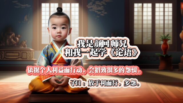 里仁篇 第12集 夫子说,利己主义者很招人恨.放于利而行,则多怨