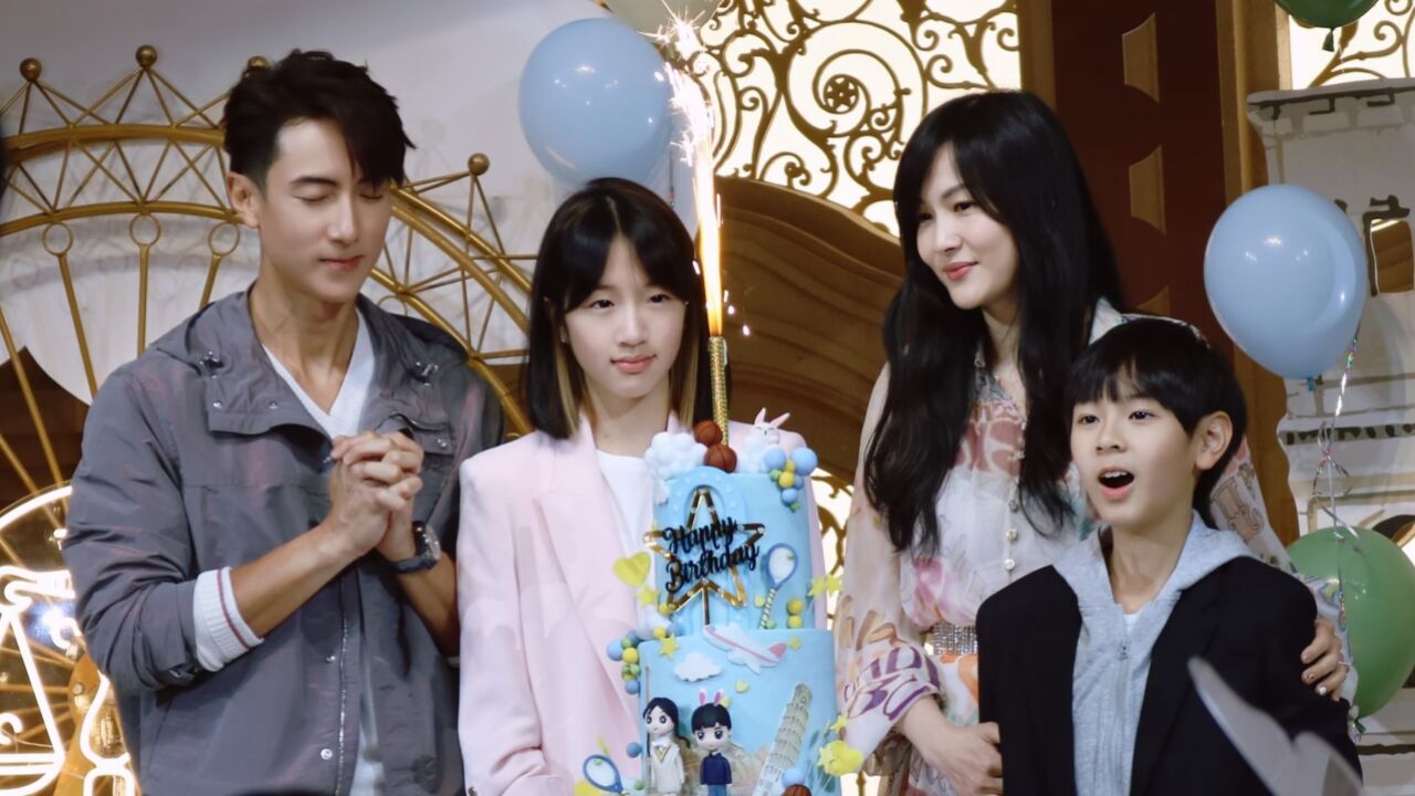 吴尊全家生日会路透,现场奢侈梦幻感拉满,一家四口撞脸颜值超高