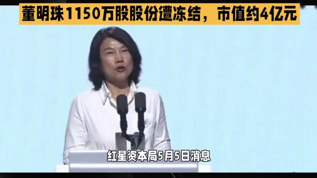 董明珠1150万股股份遭冻结,市值约4亿元