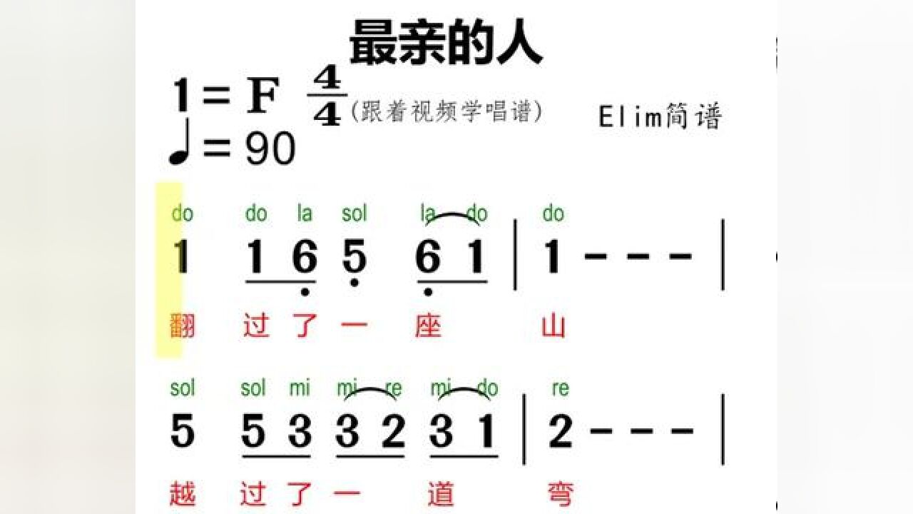 最亲的人简谱试唱图片