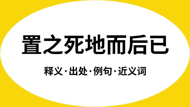 “置之死地而后已”是什么意思?