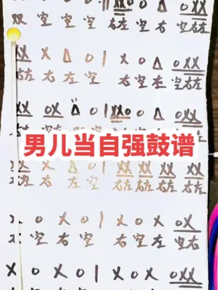 您发视频我扒谱子噢,帮朋友扒的男儿当自强鼓谱分享给大家喜欢的双击
