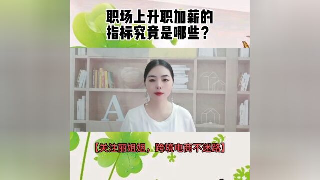 职场上升职加薪的指标究竟是哪些?