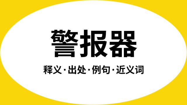 “警报器”是什么意思?