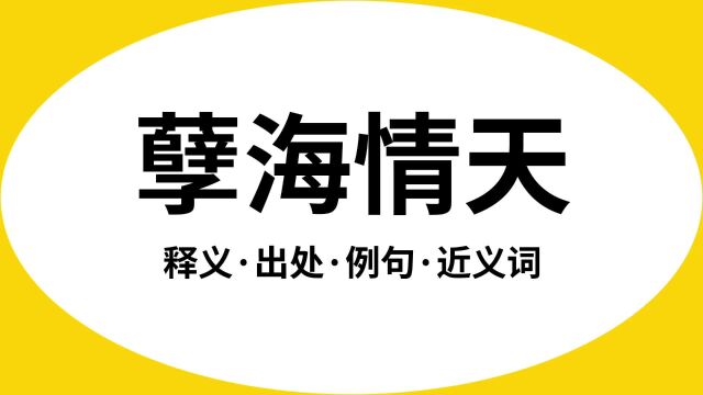 “孽海情天”是什么意思?