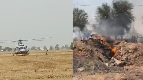 印度空军战机训练中坠入村庄 致平民3死3伤，飞行员弹射逃生