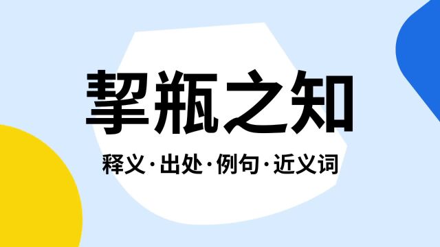 “挈瓶之知”是什么意思?