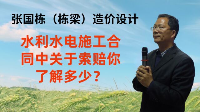 张国栋(栋梁)造价设计:水利水电施工合同中关于索赔你了解多少?