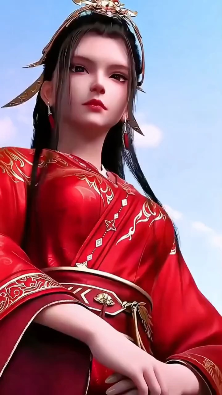 国漫女神!红衣配美人