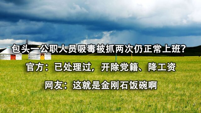 包头一公职人员吸毒被抓两次仍正常上班?网友:难道是金刚石饭碗