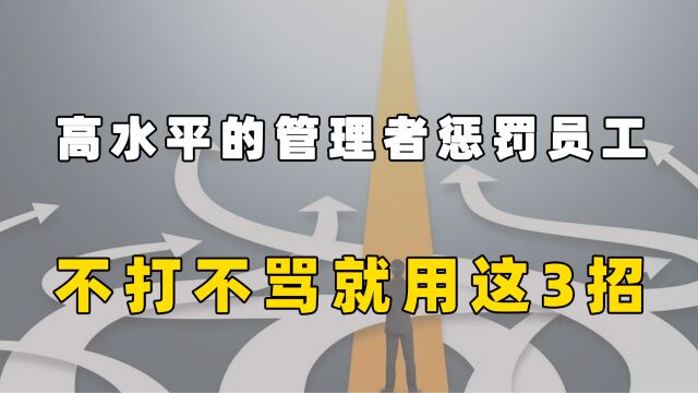 高水平的管理者惩罚员工,不打不骂就用这3招,下属心服口服