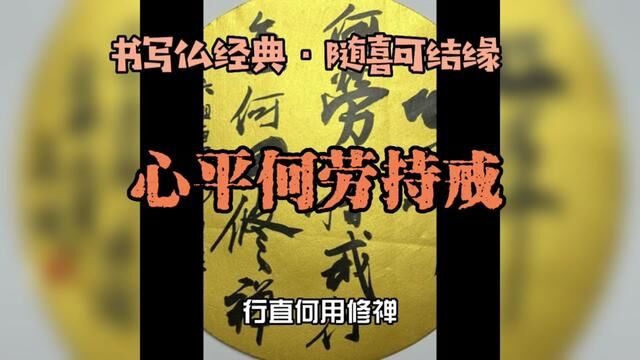 心平何劳持戒,行书解说,惠能偈语|书写仏经典ⷩš喜可结缘……#书法艺术欣赏 #书法作品欣赏 #行书教学 #书法大师