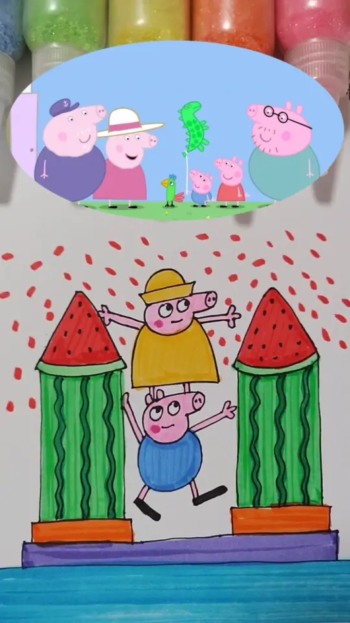 乔治 #手绘 #儿童绘画 #小猪佩奇