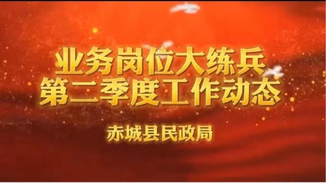 赤城县民政局业务岗位大练兵第二季度工作动态