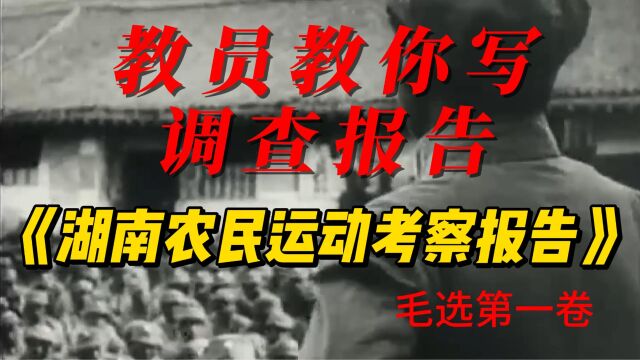 教员教你写调查报告,《湖南农民运动考察报告》,一份报告引发秋收起义