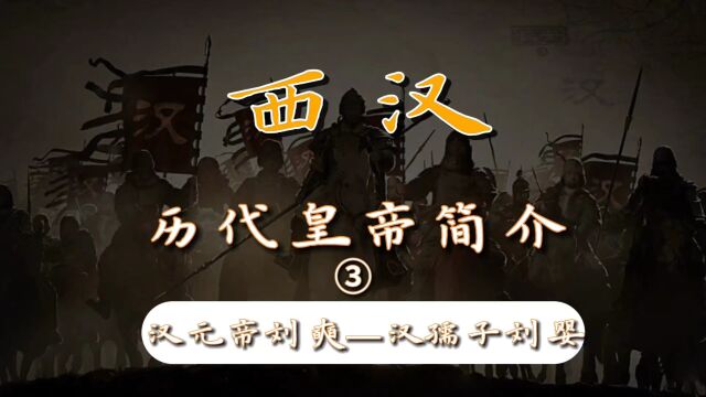 西汉历代皇帝简介3汉元帝刘奭至汉孺子刘婴