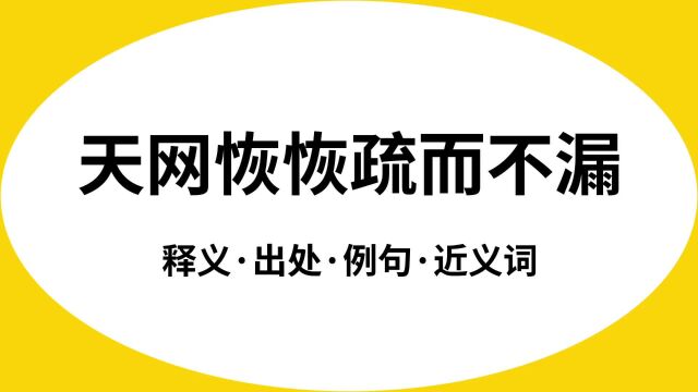 “天网恢恢疏而不漏”是什么意思?