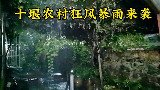 十堰农村突然狂风暴雨来袭太吓人了,瞬间小河流水哗啦啦令人震撼