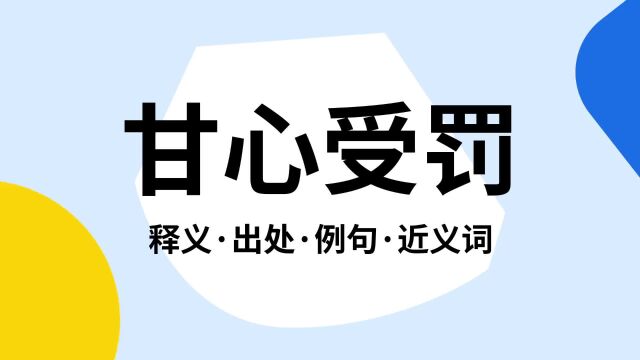 “甘心受罚”是什么意思?