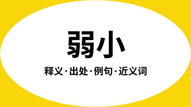 “弱小”是什么意思?